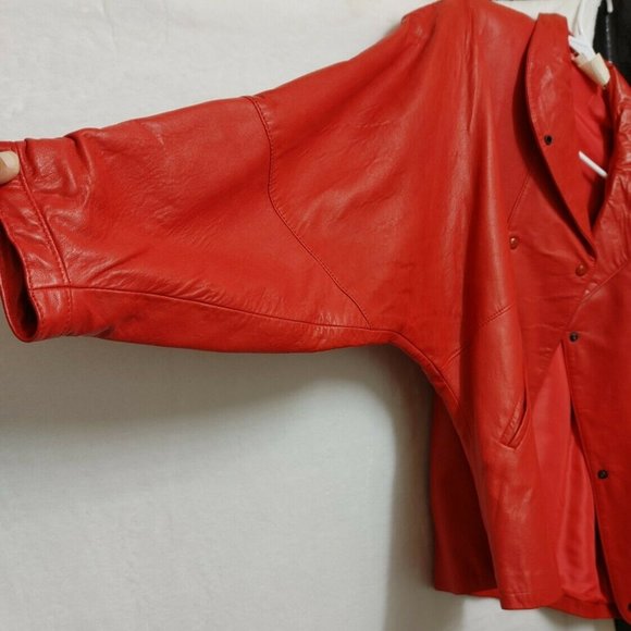 Vtg 80s Wilde&Woolley Leather Pants Jacket Set Med - Picture 6 of 10
